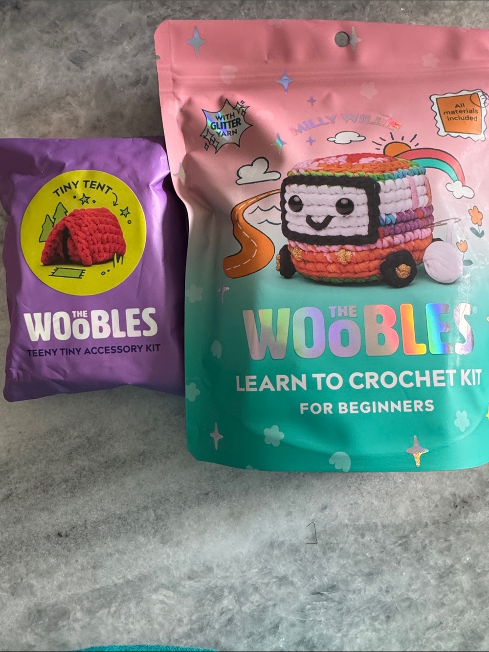 The Woobles Learn to Crochet Kit for Beginners - Pink/Teal